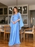 Vestido De Festa Cintia Tule Jateado Azul Serenity 1 - comprar online