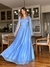 Vestido De Festa Cintia Tule Jateado Azul Serenity 1
