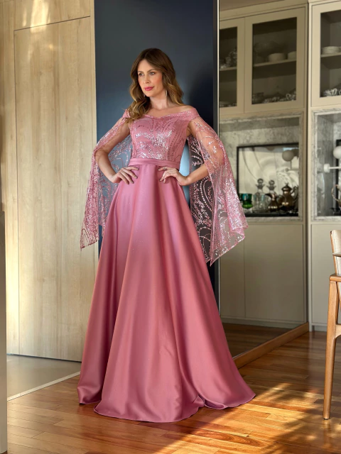 Vestido De Festa Maisa Rosa Canela - comprar online