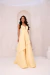 Vestido Longo De Festa Duda Amarelo com Saia Assimétrica e Amarração nas Costas. - Lovissa Moda Festa