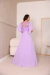 Imagem do Vestido Longo De Festa Ellen Lavanda em Chiffon com Mangas Assimétricas e Corpete Bordado