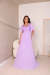 Vestido Longo De Festa Ellen Lavanda em Chiffon com Mangas Assimétricas e Corpete Bordado - comprar online