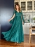 Vestido De Festa Cintia Tule Glitter Verde Esmeralda