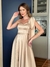 Vestido De Festa Gisele Nude / Dourado