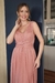 Vestido De Festa Natália Rosê / Rosa Antigo Rose Nude - Lovissa Moda Festa