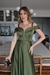 Vestido De Festa Cassia Verde Oliva / Verde Musgo / Verde Militar - Lovissa Moda Festa