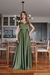Vestido De Festa Cassia Verde Oliva / Verde Musgo / Verde Militar na internet