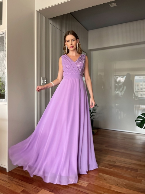 Vestido De Festa Celine Lilás - comprar online