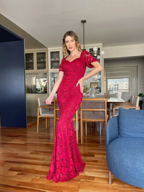 Vestido De Festa Layla Vinho 1