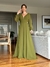 Vestido De Festa Serena Chiffon Verde Oliva