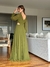 Vestido De Festa Serena Chiffon Verde Oliva - Lovissa Moda Festa