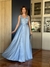 Vestido De Festa Sofia 3 Fenda Azul Serenity
