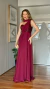 Vestido de Festa Longo Carolina Marsala Sofisticado de Um Ombro Só com Capa e Saia em Chiffon com Cauda Frontal Assimétrica - loja online