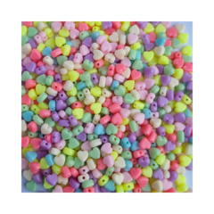 270 CUENTAS PLÁSTICAS PASTEL CORAZÓN MINI 6MM