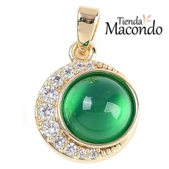 CIRCULO ENCHAPADO CON AGATA ONIX NATURAL Y ZIRCONIAS (1 UNIDAD) - comprar online