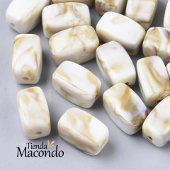 CUBOIDE ACRILICO SIMIL PIEDRA BEIGE (10 Grs)