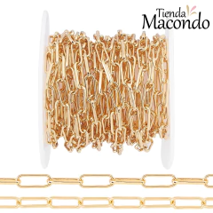 CADENA RECTANGULAR ENCHAPADA 10X4 (1 Metro) - comprar online