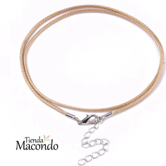 COLLAR CORDON SINTETICO SERPIENTE CON EXTENSOR (BEIGE) - comprar online