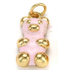 OSITO CHICO ENCHAPADO ESMALTADO ROSA (1 UNIDAD)