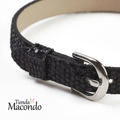 PULSERA MALLA RELOJ NEGRO (para dijes deslizantes) (1 UNIDAD) - comprar online