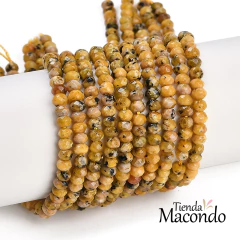 TIRA DONA PIEDRA NATURAL JADE VARA DE ORO FAC. 4x3 mm (1 Tira) - comprar online