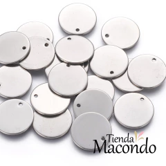 CHAPITA CIRCULO LISO ACERO 16mm (10 unidades) - comprar online