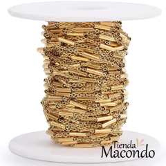 CADENA ACERO DORADO TUBOS (1 METRO) - comprar online