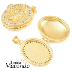 RELICARIO SAN BENITO ENCHAPADO ZIRCONIAS (1 UNIDAD) - comprar online