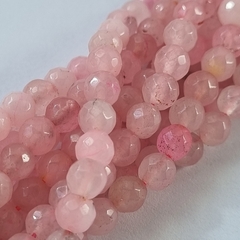TIRA CUARZO ROSA FACETADA 6 mm (1 Tira)