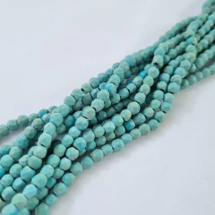 TIRA PIEDRA TURQUESA RUSTICA FACETADA 4 mm (1 Tira) - comprar online