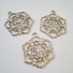 MEDALLON FLOR DE LA VIDA PLATEADA (2 unidades) - comprar online