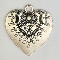 MEDALLON CORAZON PLATEADO (1 Unidad) - comprar online