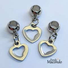 COLGANTE ACERO CORAZON CONTORNO ESTILO PANDOR P (1 Unidad) - comprar online