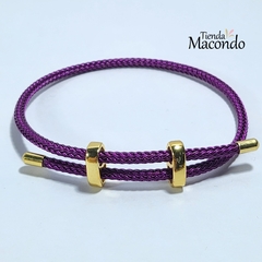 CUERDA DE ALAMBRE PARA PULSERA CON DESLIZANTE Y TERMINALES VIOLETA - comprar online