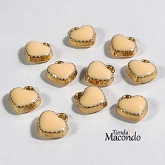 CORAZON CHICO NUDE ROSADO ESMALTADO (1 UNIDAD) - comprar online