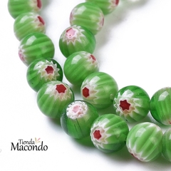 TIRA ESFERA MURANO MILLEFIORI VERDE (1 TIRA) - comprar online