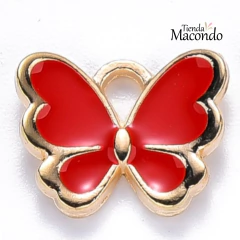 MARIPOSA ROJA BORDE DORADO ESMALTADO (1 UNIDAD) - comprar online