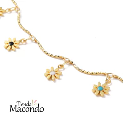 COLLAR ENCHAPADO FLORCITAS COLORES - comprar online