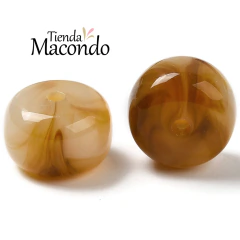 DONAS 15mm ACRILICO SIMIL PIEDRA VARA DE ORO (10 Grs)