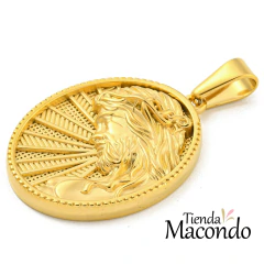 MEDALLA CRISTO ACERO DORADO - comprar online