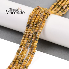 TIRA DONA PIEDRA NATURAL JADE VARA DE ORO FAC. 4x3 mm (1 Tira) en internet