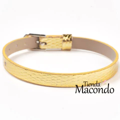 PULSERA MALLA RELOJ AMARILLO ORO (para dijes deslizantes) (1 UNIDAD) - comprar online