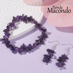 CONJUNTO ESCALLAS AMATISTA (PULSERA Y AROS) (1 CONJUNTO) - comprar online
