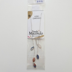Pulsera Acero Quirugico Blanco + dijes hojas