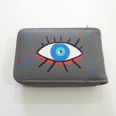 Billetera Ojos Simple Gris