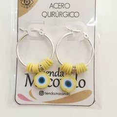 Aros de Acero Q + Ojitos Fimo Surtidos