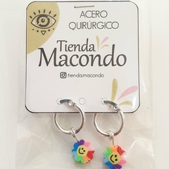 Aros de Acero Q + Flor Fimo Surtidos