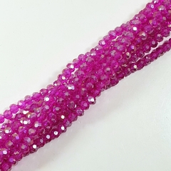 CRISTAL DE ROCA FACETADO 4 (1 TIRA) Fucsia Intenso