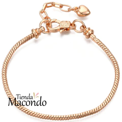 PULSERA DORADA PANDOR CON EXTENSOR CORAZON (1 UNIDAD)