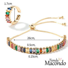 CONJUNTO PULSERA Y ANILLO MULTICOLOR (1 CONJUNTO) en internet